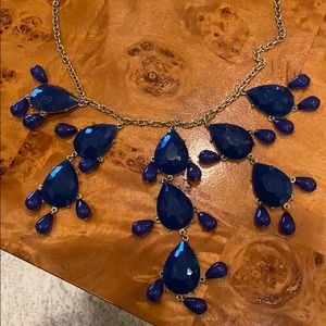 OLIVIA WELLES goldtone & cobalt “jewel” necklace